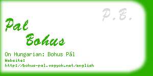 pal bohus business card